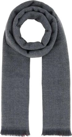 Brunello Cucinelli Wol en kasjmier sjaal - Heren - Wintersjaals - Grijs - ONE Size - Wol - Accessoires