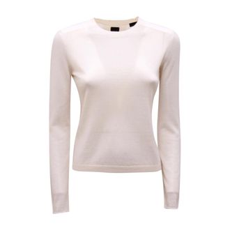 Pinko Eucalipto Maglia 102963 - Dames - Cashmere truien - Wit - XS - Kasjmier - Truien & Vesten