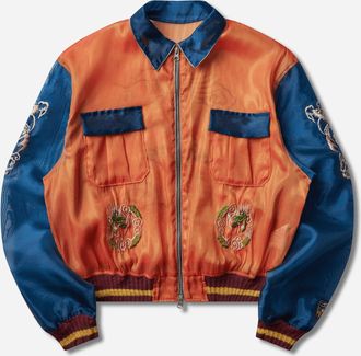 KAPITAL Men s Sheer Pearl Mosquito Guard 2Tones Vietnam Jacket Orange / Blue