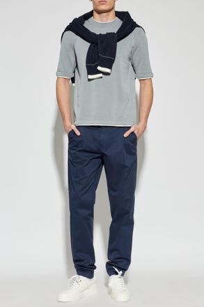 Eleventy Cotton T-shirt With A Crew Neck, Mens, Grey