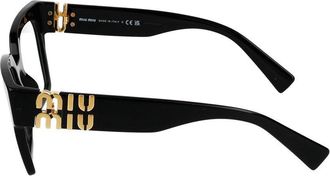 Miu Miu 0MU Oversized Acetate Eyeglasses - Black