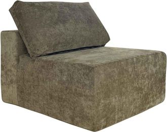 Oviala Sillón de tela para sofá modular verde L 100 cm