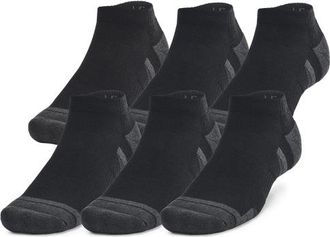 Under Armour Mens Perf Tech 6 Pack Low Socks - Black Size XL
