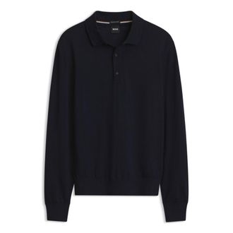 BOSS Regular-fit knit polo in Merino wool