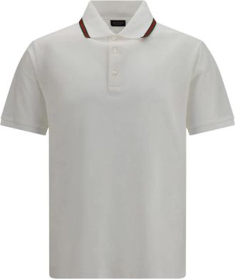 Gucci Polo shirt van katoenen jersey piqu&eacute; - Heren - Polos - Wit - S - Katoen - Tops
