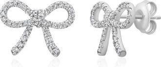 Crislu Fairy Tale Pavé Cubic Zirconia Stud Earrings in Pure Platinum/Clear Stone at Nordstrom