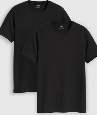 Levi's Camiseta de cuello redondo: paquete de 2 (tallas grandes) - Hombre - 1XL - Negro / Black / Black