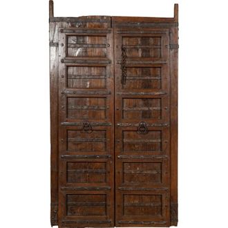 Biscottini International Biscottini - Puerta Corredera Medieval Antigua Interior O Exterior De Madera Maciza Y Hierro