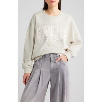 Boss Orange by Hugo Boss Ever Embroidered Crewneck Cotton Sweatshirt in Open White at Nordstrom, Size X-Small