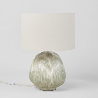 Maisons du monde L&aacute;mpara con forma de alcachofa de loza verde