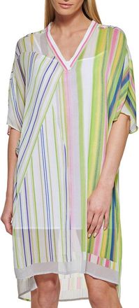 DKNY Dkny Printed V-Neck Dress
