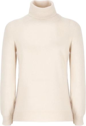 KANGRA Beige Kasjmier Hoge Hals Trui - Dames - Coltruien - Beige - M - Kasjmier - Truien & Vesten