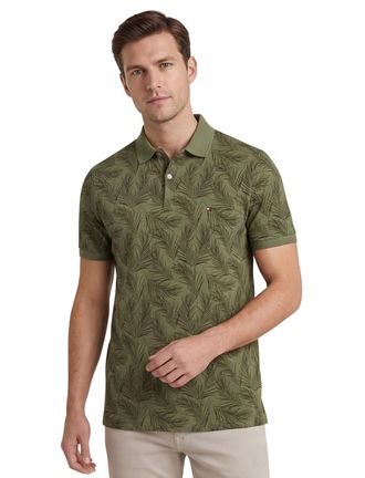 Tommy Hilfiger polo groen geprint katoen normale fit