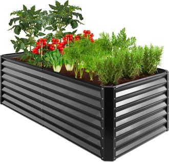 Best Choice Products 6x3x2ft Outdoor Metal Raised Garden Bed, Planter Box for Vegetables, Flowers, Herbs