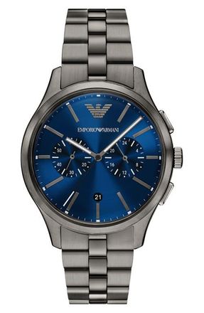 Emporio Armani Chronograph Bracelet Watch, 42mm in Gunmetal at Nordstrom