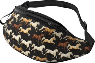 Generic Running Horse Print Waist Bag Bum Bag Unisex Fanny Pack For Women Gym Marathon 14X35Cm