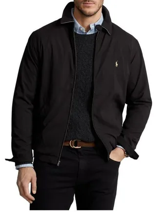 Polo Ralph Lauren Big & Tall Microfiber Windbreaker in Black at Nordstrom, Size 4X Big