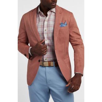 David Donahue The Jackson Cotton & Linen Soft Coat in Bleached Terracotta at Nordstrom, Size Xx-Large