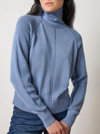 Lilla P Relaxed Turtleneck Sweater In Bluebell