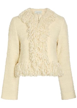 Liberowe Merchant Fringed Cropped Boucl&eacute; Jacket - Beige - S (UK8-10 / S)