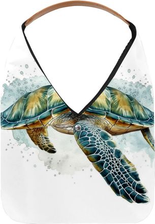 Generic Sea Turtle Reusable Lightweight Grocery Bags - Foldable Into Compact Pouch, Washable & Sturdy, Multipurpose for Shopping and Travel