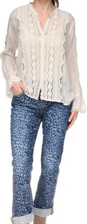 Johnny Was Inessa Slip Shirt In Ecru