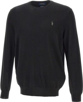 Polo Ralph Lauren Merino wollen trui met ronde hals - Heren - Ronde hals truien - Zwart - XL - Wol - Truien & Vesten