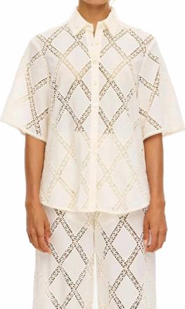 Kivari Izzy Button Down Shirt In Cream