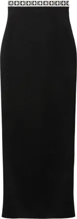 Versace Falda L&aacute;piz de Punto con Estampado Greca - Skirts - Mujer - Negro - S