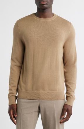 Nordstrom Italian Merino Wool Crewneck Sweater in Tan Amphora at Nordstrom Rack, Size Medium