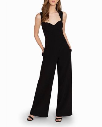 Nicole Miller Heavy Jersey Wide Leg Jumpsuit In Nm Black