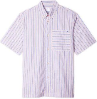 Paul Smith Casual Fit Stripe Cotton Camp Shirt in Medium Beige at Nordstrom, Size Xx-Large