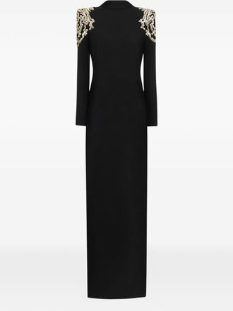 Zuhair Murad rhinestone-embellished long dress - Black