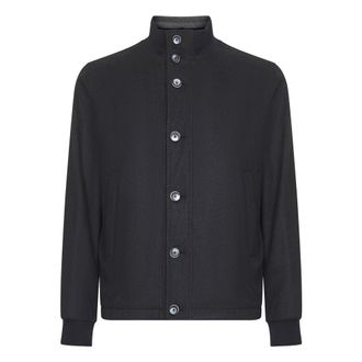 Herno Silk and Cashmere Bomberjack - Heren - Zomerjassen - Blauw - 4XL - Leer - Jassen