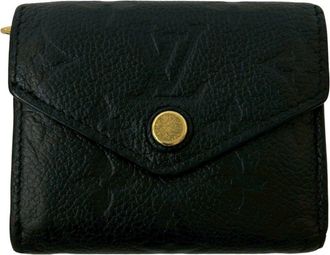 Louis Vuitton Black Leather Wallet (Tri-Fold) (Pre-Owned)