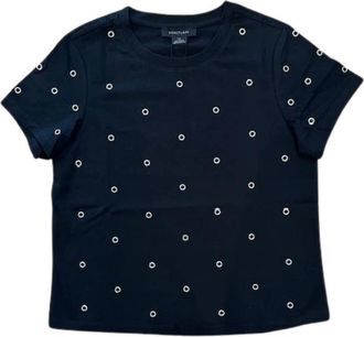 Sanctuary Womens Embellished Grommet Tees In Faded Black