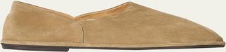 The Row Mens Canal Suede Slip-On Loafers
