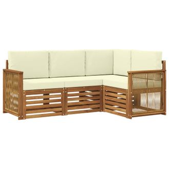 vidaXL Juegos De Sof&aacute;s Con Coj&iacute;n 4 Pcs Madera De Acacia S&oacute;lida Vidaxl