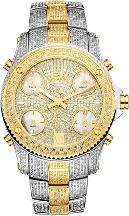 JBW Jet Setter Two-tone Diamond Multiple Time Zone Mens Watch JB-6213-E