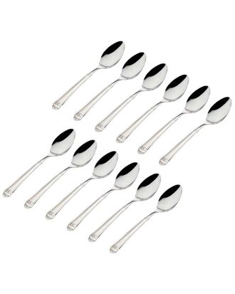 Godinger Set Of 12 Crete Sandblasted Mirrored 18/0 Stainless Steel Teaspoon