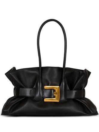 Balmain large Anthem buckled shoulder bag - women - CALFSKIN - One Size - Black