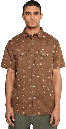 Pendleton Laramie Shirt Short Sleeve Mens Clothing Horseshoe Brown : 2XL, Cotton