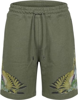 Marcelo Burlon Wings Motif Shorts - Heren - Korte Broeken - Groen - M - Katoen - Korte Broeken