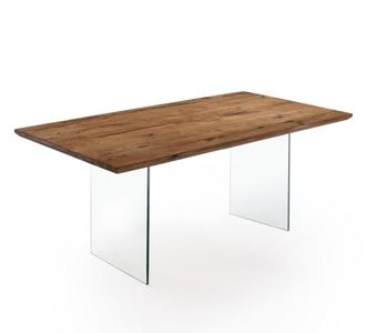 Oresteluchetta Mesa de madera maciza acabado roble cm. Al.76 x p.90 x l.180