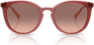 Michael Kors Tarifa 53mm Gradient Round Sunglasses in Rosewood/brown Pink Gradient at Nordstrom