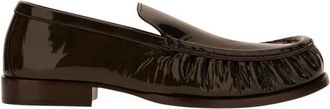 Dries Van Noten Leren Loafers - Dames - Loafers - Groen - 39 EU - Leer - Schoenen