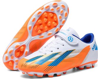 Generic Anti-Slip Professional Football Shoes for Men - Indoor Outdoor Training Competition Soccer Shoes for Men Women (Orange-Long Spike,4.5)