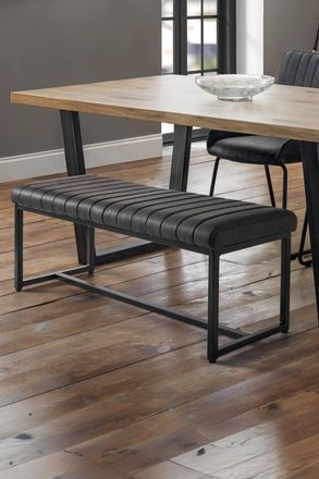 Julian Bowen Soho 2 Seater Upholstered Dining Bench in Black