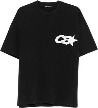 Cole Buxton Tops, Heren, Zwart, XL, Katoen, Star Racing T-Shirt