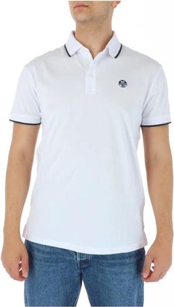 North Sails Blauw poloshirt met korte mouwen - Heren - Polos - Wit - S - Katoen - Tops